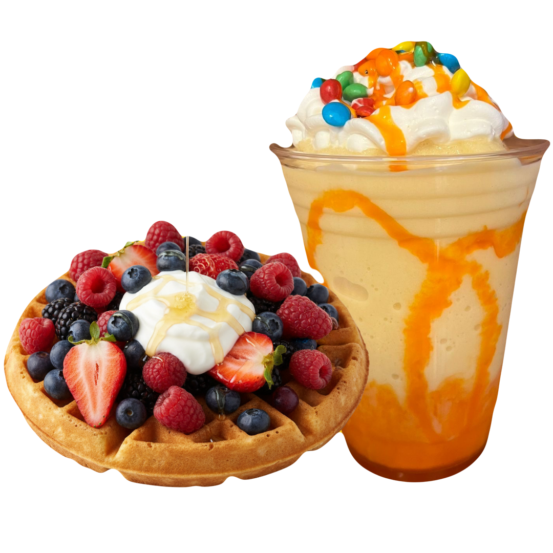 WAFFLE + SMOOTHIE PROTEICO