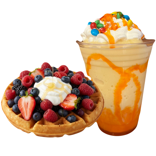 WAFFLE + SMOOTHIE PROTEICO